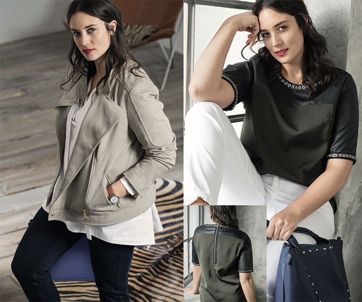 
Blouson de cuir et top clouté - Burda Style Août 2017
