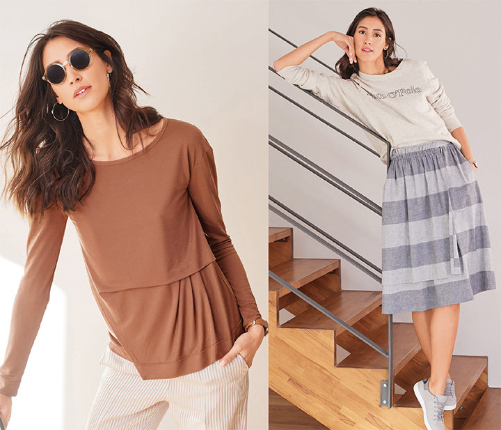 
T-shirt et jupe à panneau  - Burda Style mars
