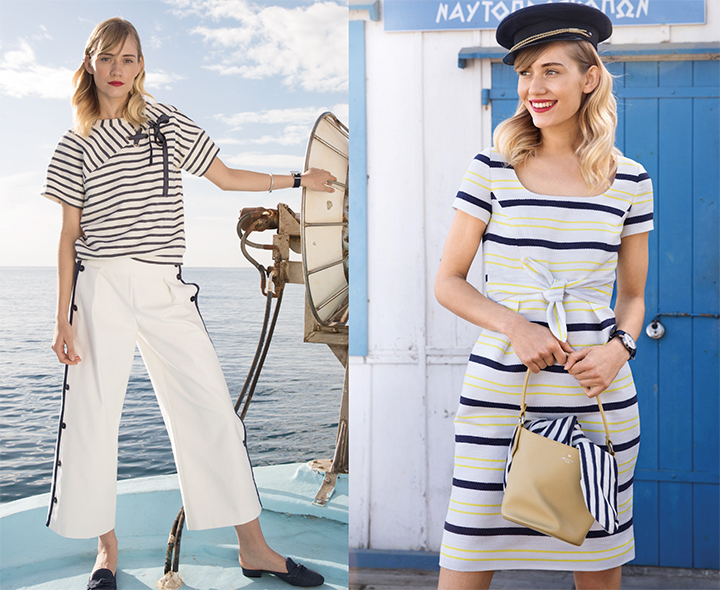 
Marinière-pantalon marin  et robe droite - burda style mai

