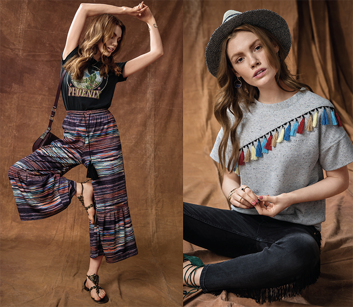 
Pantalon à volant et t-shirt à pampilles      - burda style mai
