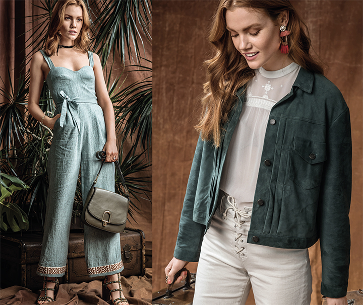 
Combinaison en lin et blouson en cuir velours     - burda style mai
