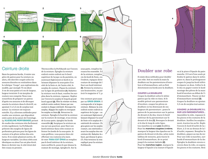 
Les ceintures et la doublure - savoir faire couture 2
