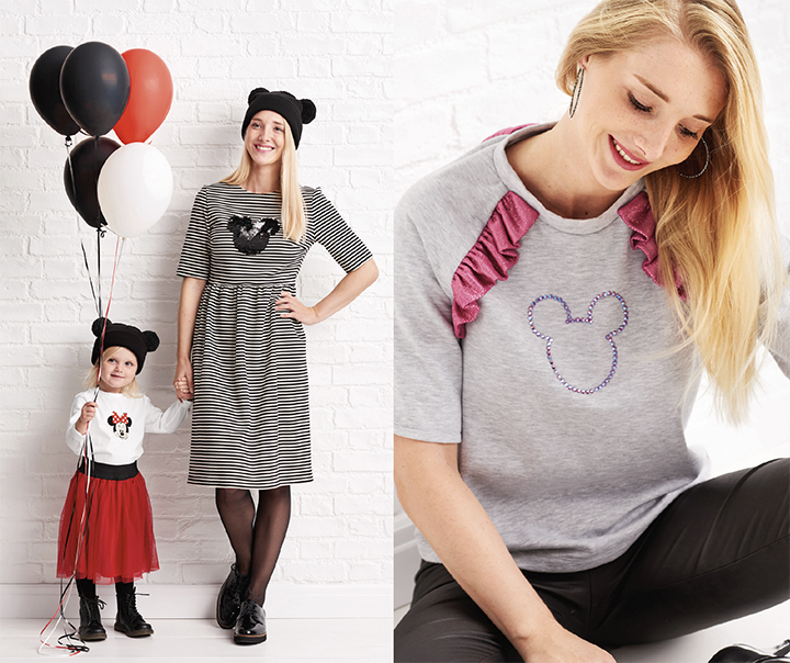 
Robe, t-shirt femme et motifs Mickey  - burda style
