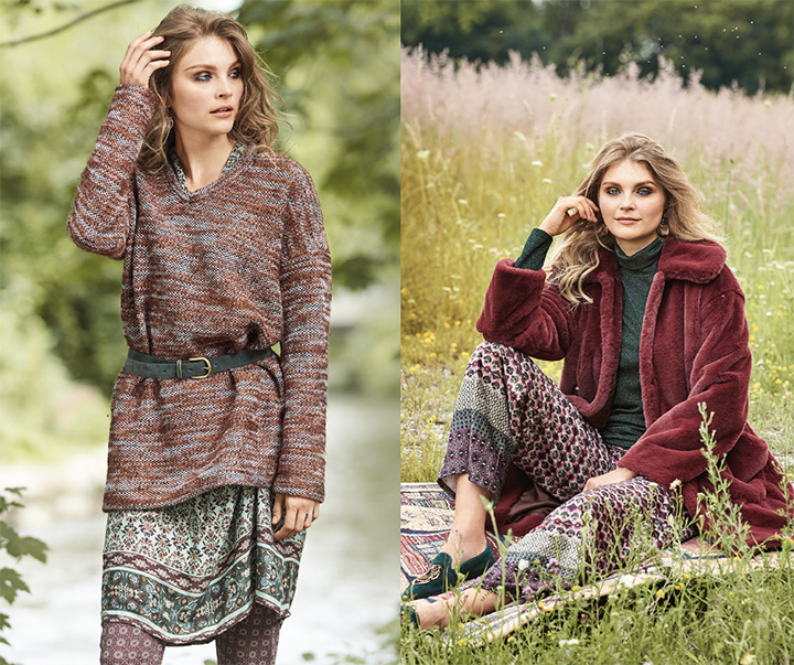 
Pull en maille et veste 3/4 en fausse fourrure  - burda style

