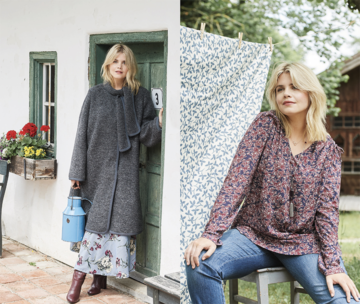 
Paletot 7/8e et tunique fleurie    - burda style

