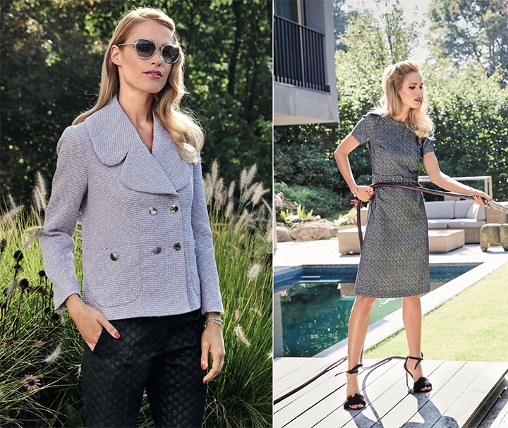 
Veste en bouclette et robe trapèze  
 - Burda Style Février 2019
