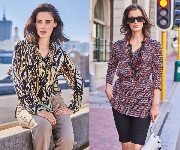 
Chemise en viscose et tunique en coton imprimé
 - Burda Style HS Easy Automne Hiver 2018
