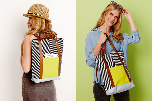 Pour l’amour des rayures : un tote bag ou un sac à dos tendance - burda créative