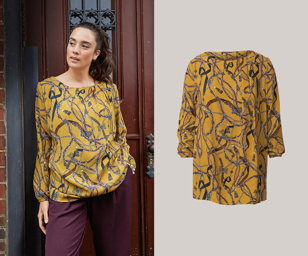 Blouse aux ourlets de manches élastiqués