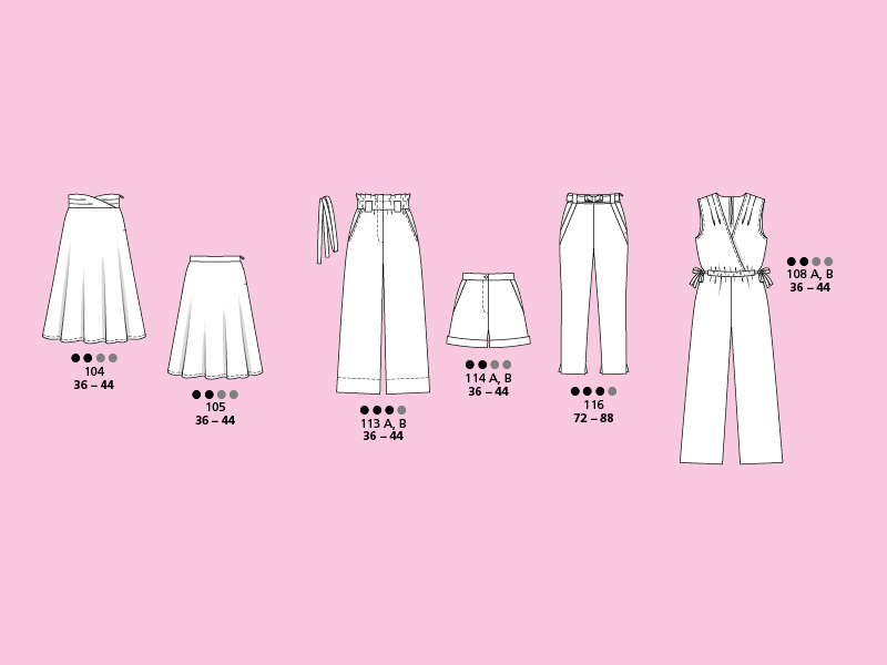 Jupes, pantalons et combinaison