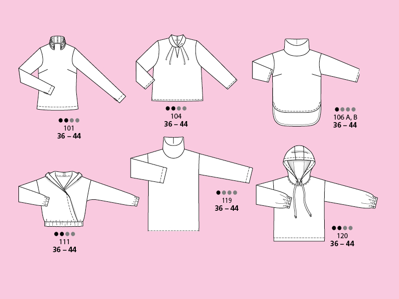 T-shirt, veste à capuche, pulls