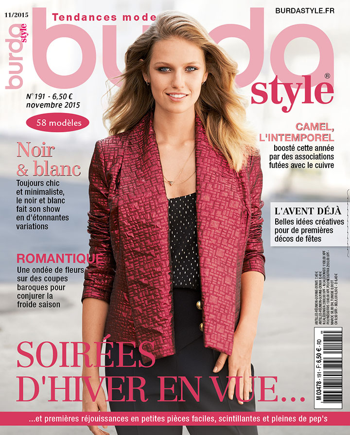 La couverture du Burdastyle de Novembre 2015