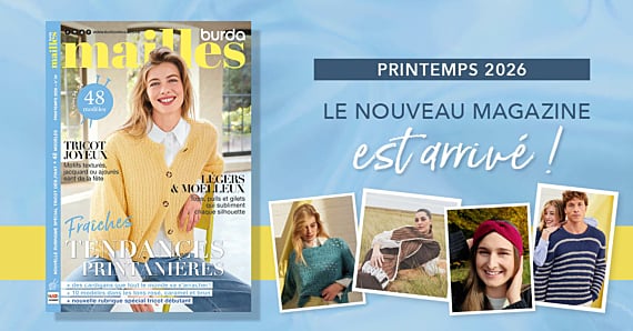 Nouvelle parution : burda mailles n°34 – Les tendances tricot les plus fraîches du moment avec 48 modèles