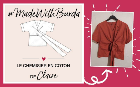 #MadeWithBurda : le chemisier en coton de Claire