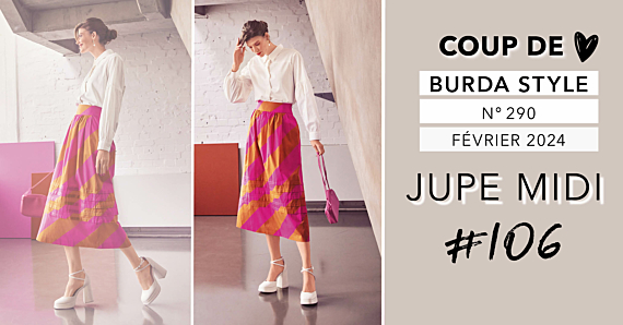 Coup de cœur : la jupe 106 de burda style février 2024