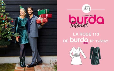 Tuto vidéo : robe de fêtes 113 - burda style n° 12/2021