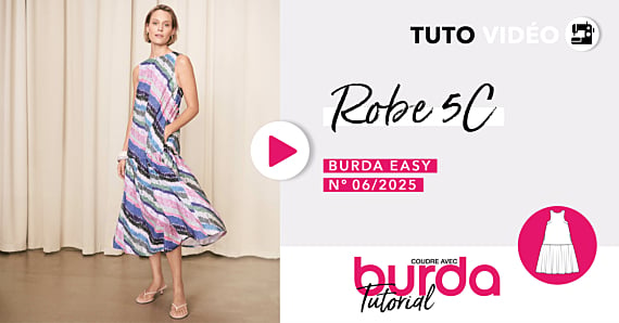 Tuto vidéo : la robe à maxi volant 5C - burda easy 01/2026