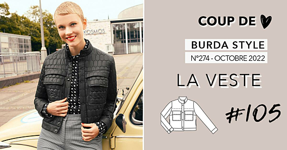 Coup de coeur : la veste matelassée 105 de Burda Style Octobre 2022