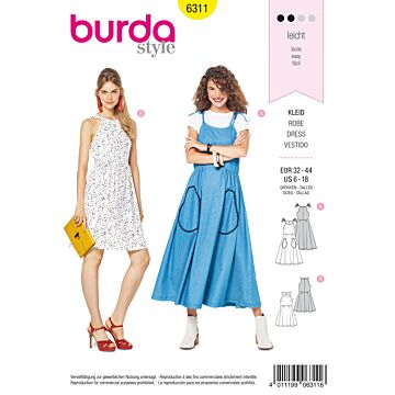 Robe dos nu avec un parement d'encolure n°6311