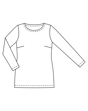T-shirt en jersey scuba/jersey n°405 | Burda Curvy Automne/Hiver 22