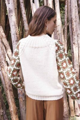 Pullover aux manches en carrés granny #21 | Burda Mailles n°19 - 2022