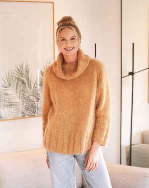 Pullover à manches longues et avec un large col roulé
 #03 | Burda Mailles n°20 - 2023