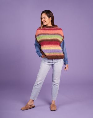 Poncho/débardeur en dégradé de couleurs
 #26 | Burda Mailles n°20 - 2023