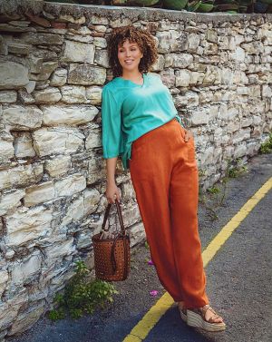 Pantalon en lin viscose n°404 | Burda Curvy 01/23