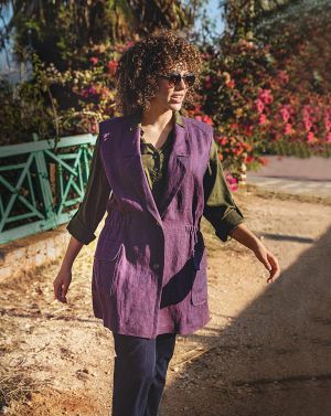 Veste en lin viscose n°407 | Burda Curvy 01/23