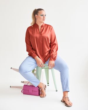 Blouse en satin de soie n°414 | Burda Curvy 01/23