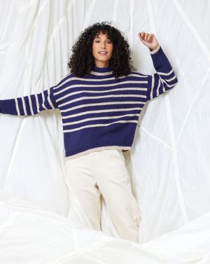 Pullover marin avec un col montant #04 | Burda Mailles n°21 - 2023