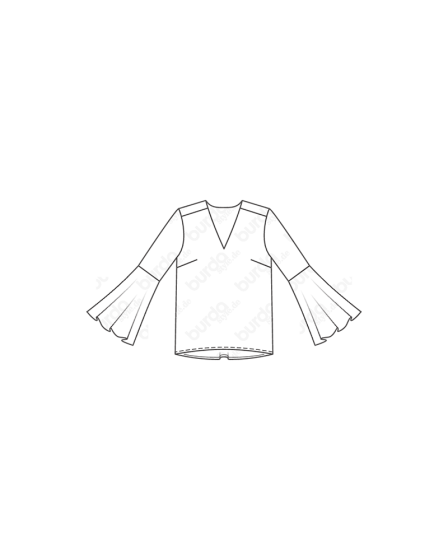 Blouses à manches corolle n°102 de Burda Style Juin 2017