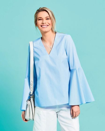 Blouses à manches corolle n°102 de Burda Style Juin 2017