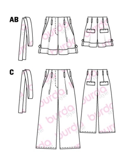 Short, bermuda, jupe culotte n°104 de Burda Style Février 2017