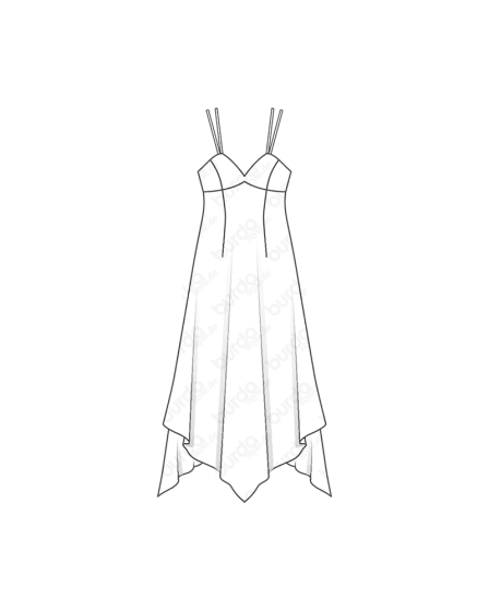Robe à pointes n°107 de Burda Style Juin 2017