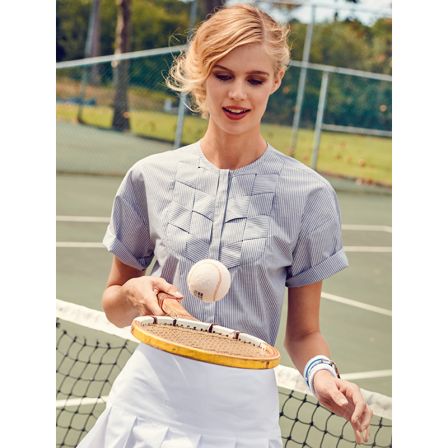 Chemisier à plastron n°114 de Burda Style Juillet 2016