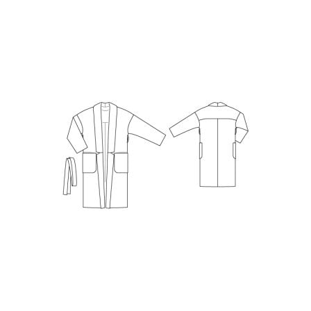 Manteau châle n°116 de Burda Style Aout 2016