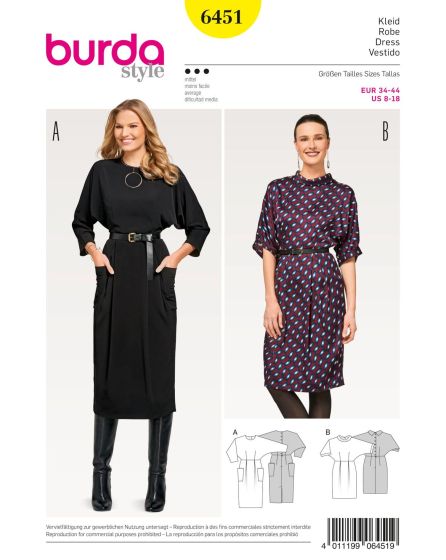 Robe avec fermeture boutonnée dans le dos n°6451