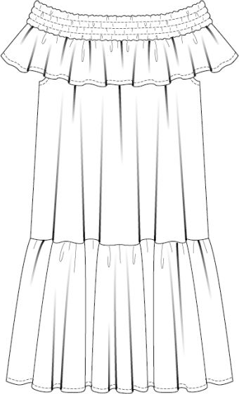 Robe épaules nues n°119 de Burda Style Mars 2017