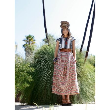 Longue jupe portefeuille n°121 de Burda Style Février 2015