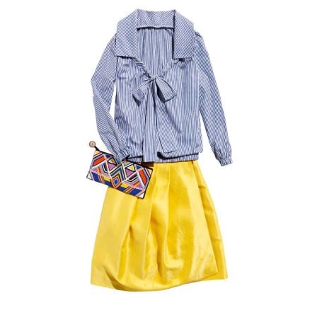Longue jupe portefeuille n°121 de Burda Style Février 2015