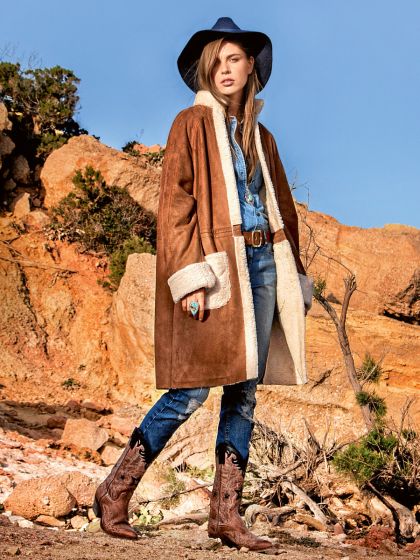 Manteau peau lainée n°123 de Burda Style Octobre 2016