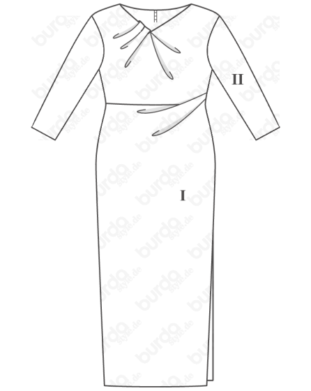 Robe longue n°124 de Burda Style Décembre 2017