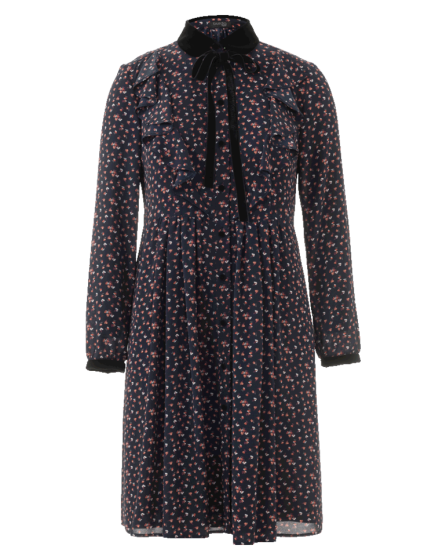 Robe à jabot n°126 de Burda Style Novembre 2017