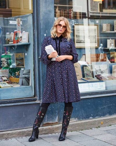 Robe à jabot n°126 de Burda Style Novembre 2017