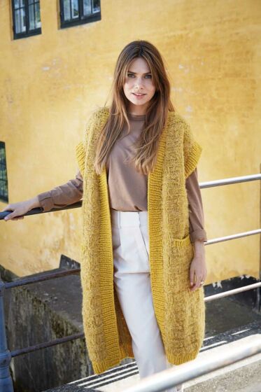 Long gilet sans manches avec des poches #02 | Burda Mailles n°12 - 2021