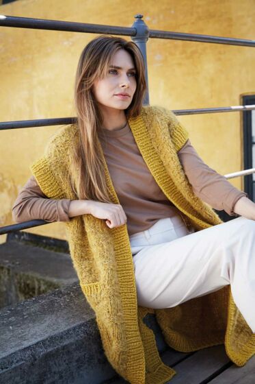Long gilet sans manches avec des poches #02 | Burda Mailles n°12 - 2021