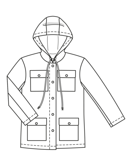 Veste à capuche en coton enduit n° 5 | Burda Easy n°2 Mar/Avr/2022