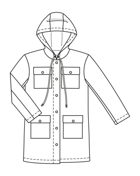 Veste à capuche en coton enduit n° 5 | Burda Easy n°2 Mar/Avr/2022