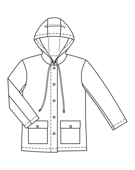Veste à capuche en coton enduit n° 5 | Burda Easy n°2 Mar/Avr/2022